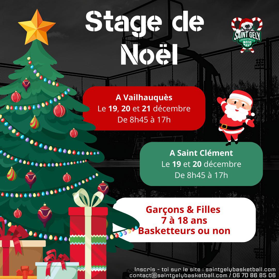 Stage de Noël 2022 Saint Gély Basketball