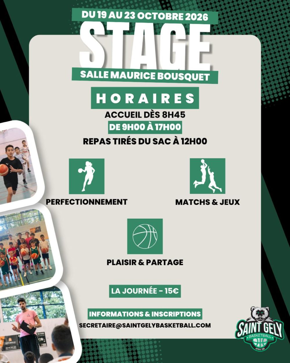 Stage toussaint 2026 basketball